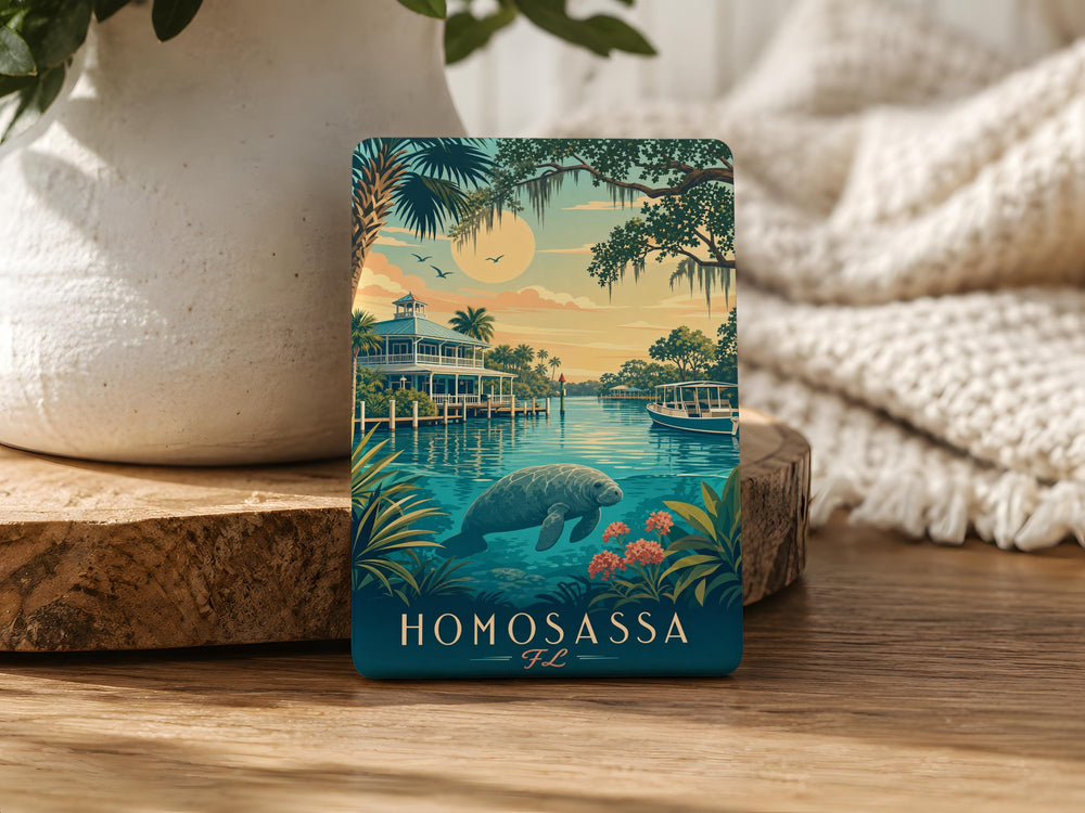 Homosassa Florida Fridge Magnet, Homosassa FL Souvenir Magnet, Florida Travel Gift, Coastal Town Keepsake Magnet