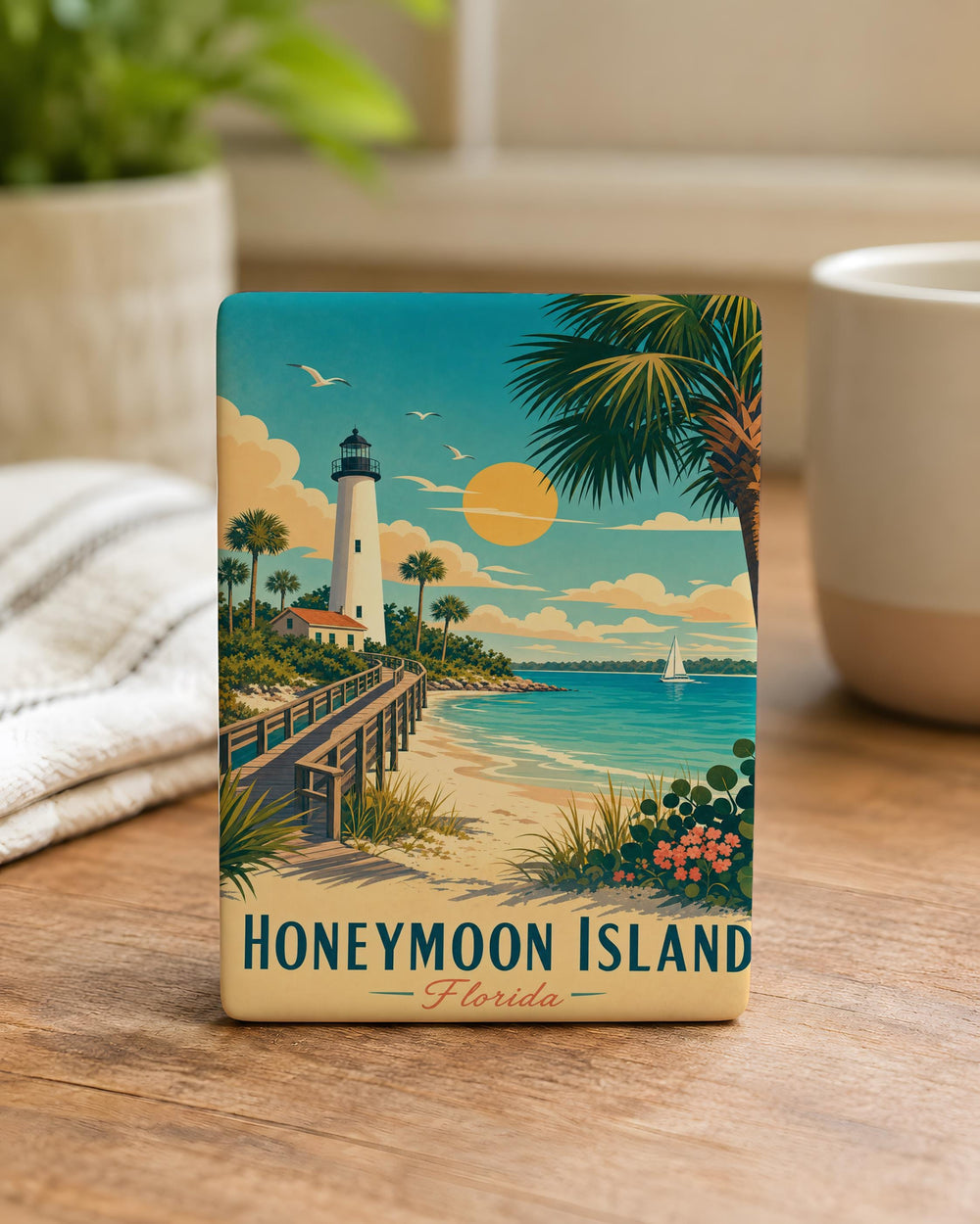 Honeymoon Island Florida Fridge Magnet, Honeymoon Island State Park Souvenir Magnet, Dunedin FL Travel Gift Magnet