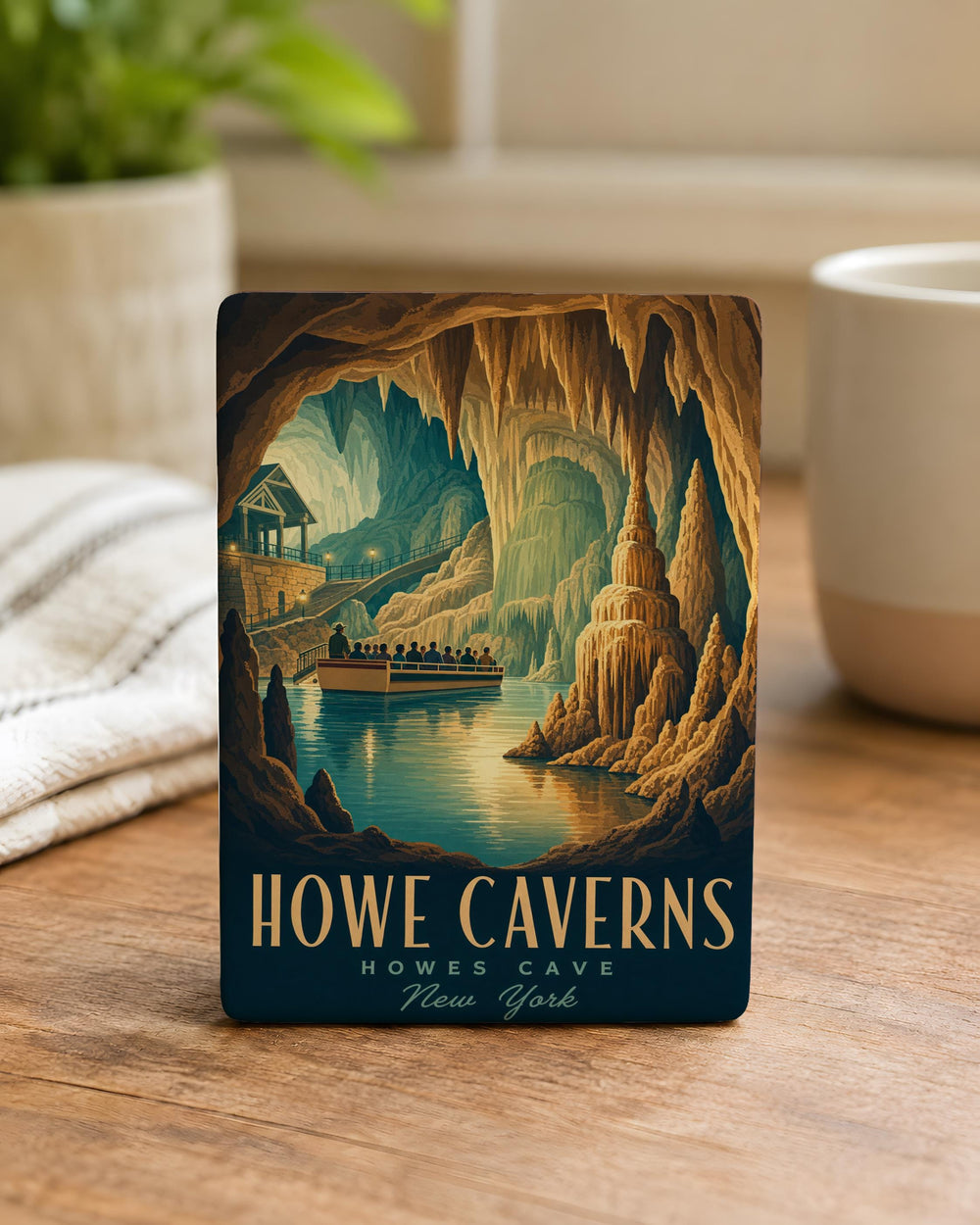 Howe Caverns Fridge Magnet, New York Cave Attraction Souvenir, Underground Cavern Landmark Magnet