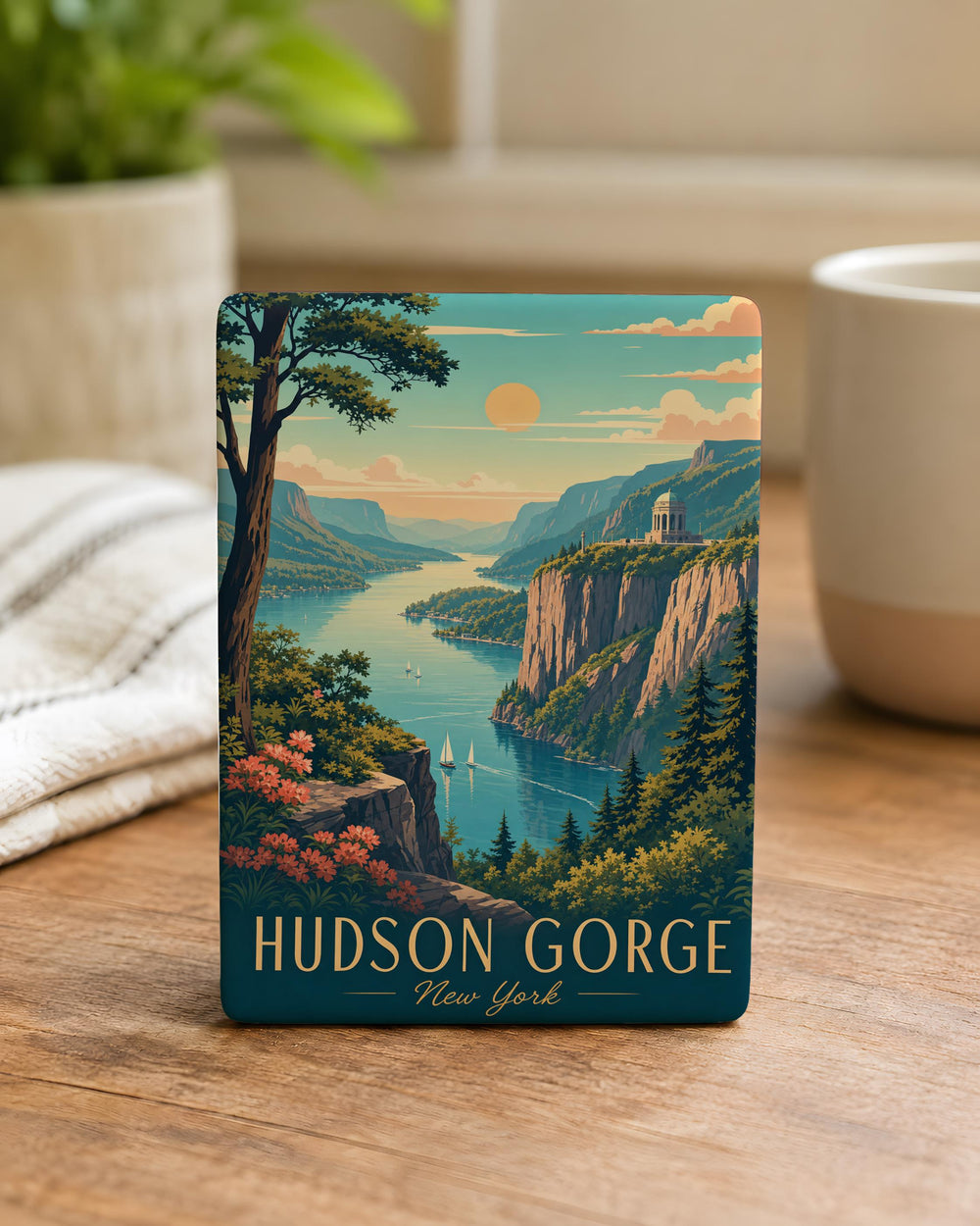 Hudson Gorge Fridge Magnet, Hudson River Gorge Souvenir Magnet, New York Nature Landmark Magnet, Scenic Gorge Keepsake Magnet