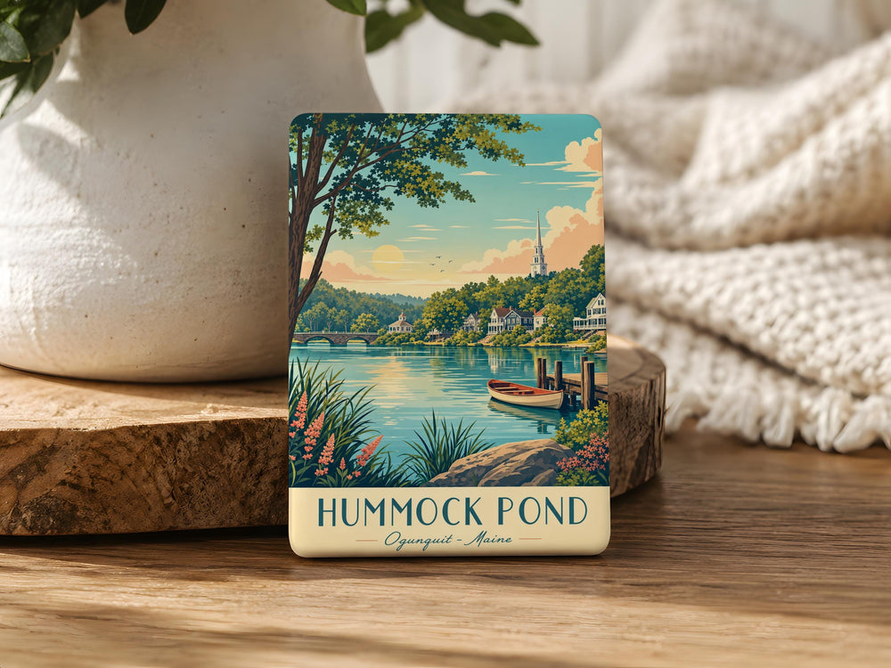 Hummock Pond Fridge Magnet, Hummock Pond Lake Souvenir Magnet, Pond Landscape Refrigerator Magnet, Nature Travel Keepsake