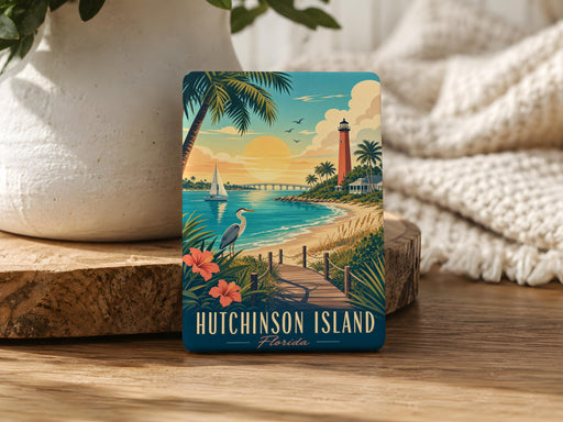 Hutchinson Island Fridge Magnet, Hutchinson Island Florida Souvenir Magnet, Coastal Beach Island Travel Keepsake Magnet