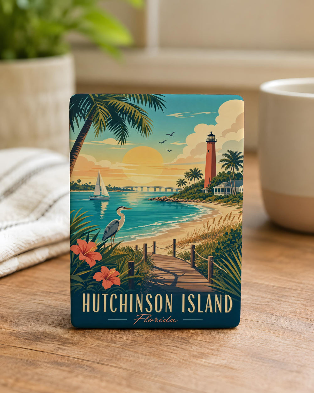 Hutchinson Island Fridge Magnet, Hutchinson Island Florida Souvenir Magnet, Coastal Beach Island Travel Keepsake Magnet