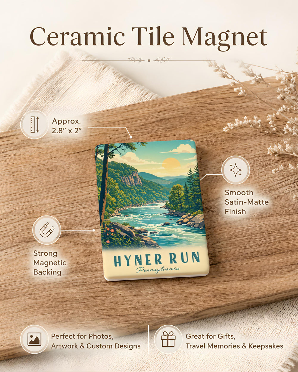 Hyner Run Fridge Magnet, Hyner Run Pennsylvania Souvenir Magnet, Hyner View State Park Gift, Outdoor Adventure Magnet