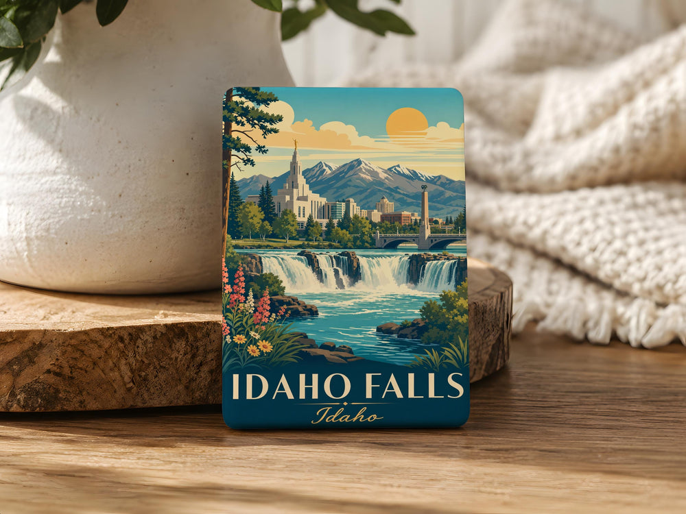 Idaho Falls Idaho Fridge Magnet, Idaho Falls Souvenir Magnet, Idaho Travel Gift, Snake River Falls Landmark Magnet, USA Keepsake Magnet