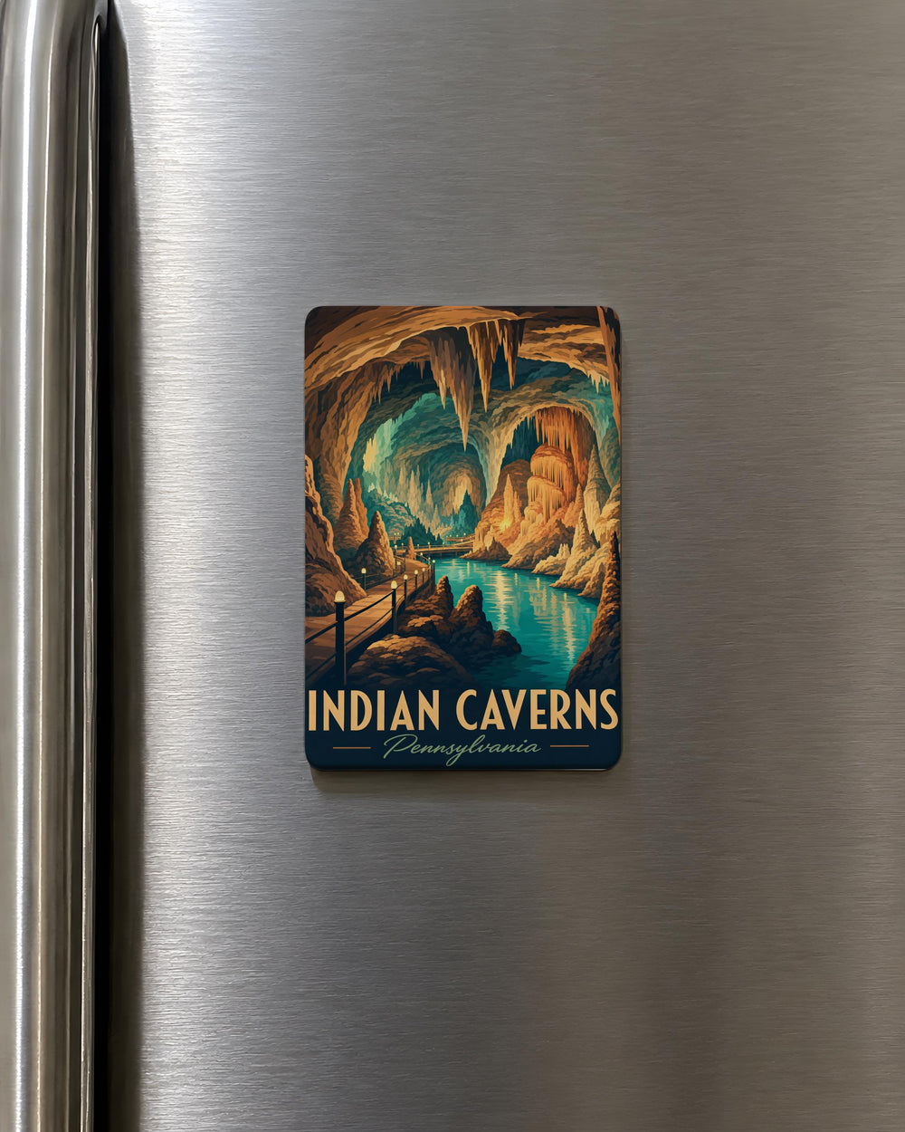 Indian Caverns Fridge Magnet, Underground Cave Cavern Souvenir, New Mexico Landmark Travel Keepsake Magnet