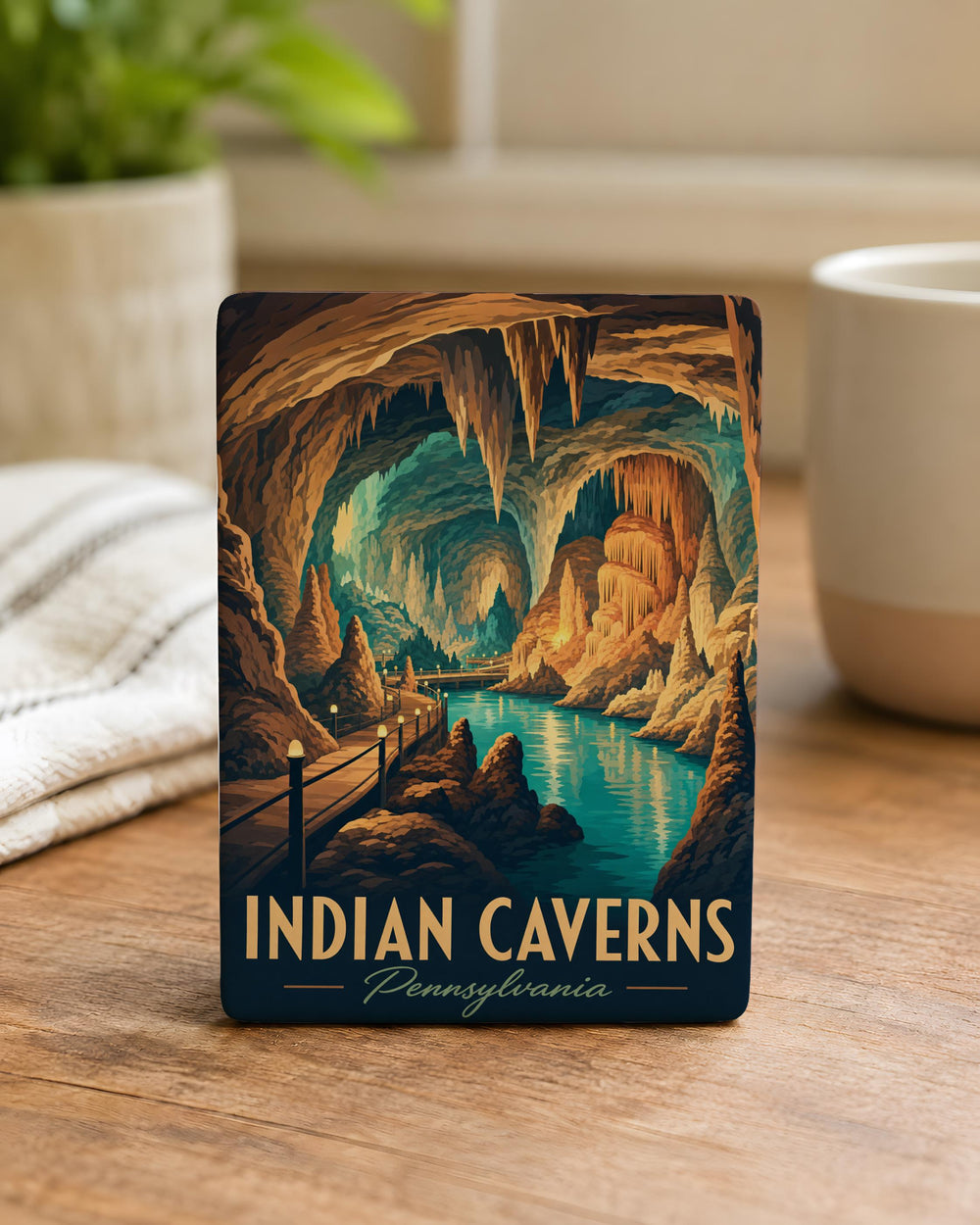 Indian Caverns Fridge Magnet, Underground Cave Cavern Souvenir, New Mexico Landmark Travel Keepsake Magnet