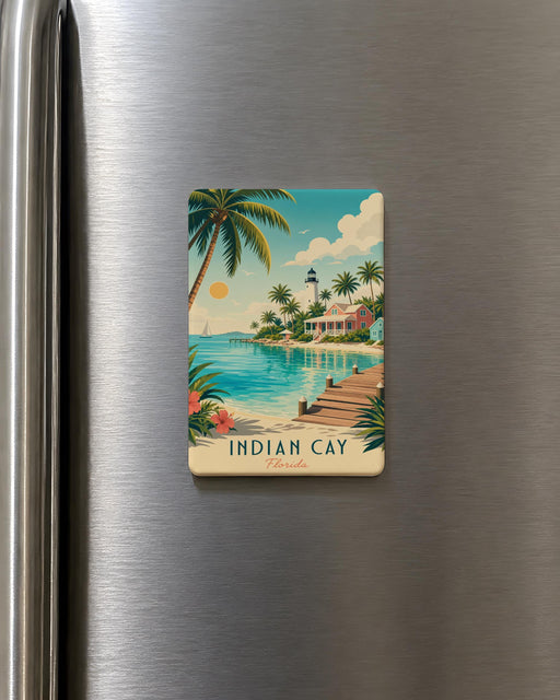 Indian Cay Fridge Magnet, Florida Keys Island Souvenir Magnet, Tropical Beach Travel Keepsake, Coastal Ocean Vacation Gift