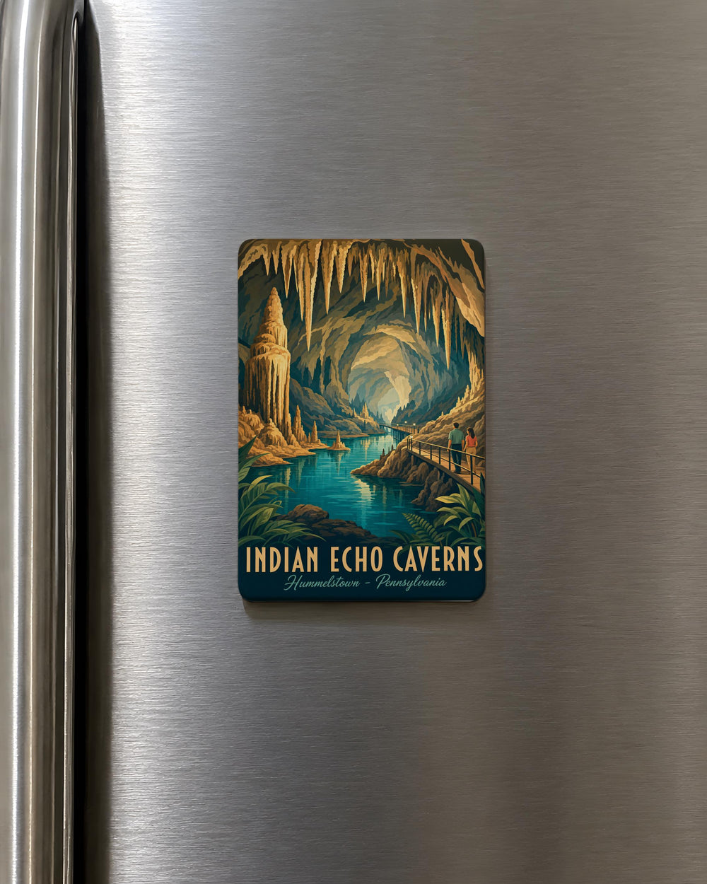 Indian Echo Caverns Fridge Magnet, Pennsylvania Cave Souvenir, Underground Cavern Landmark Keepsake Magnet