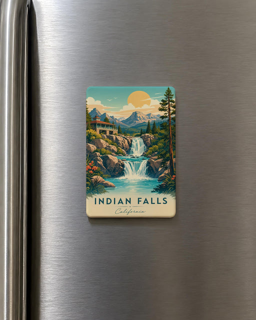 Indian Falls California Fridge Magnet, Indian Falls CA Souvenir Magnet, California Travel Gift, Waterfall Landmark Keepsake Magnet