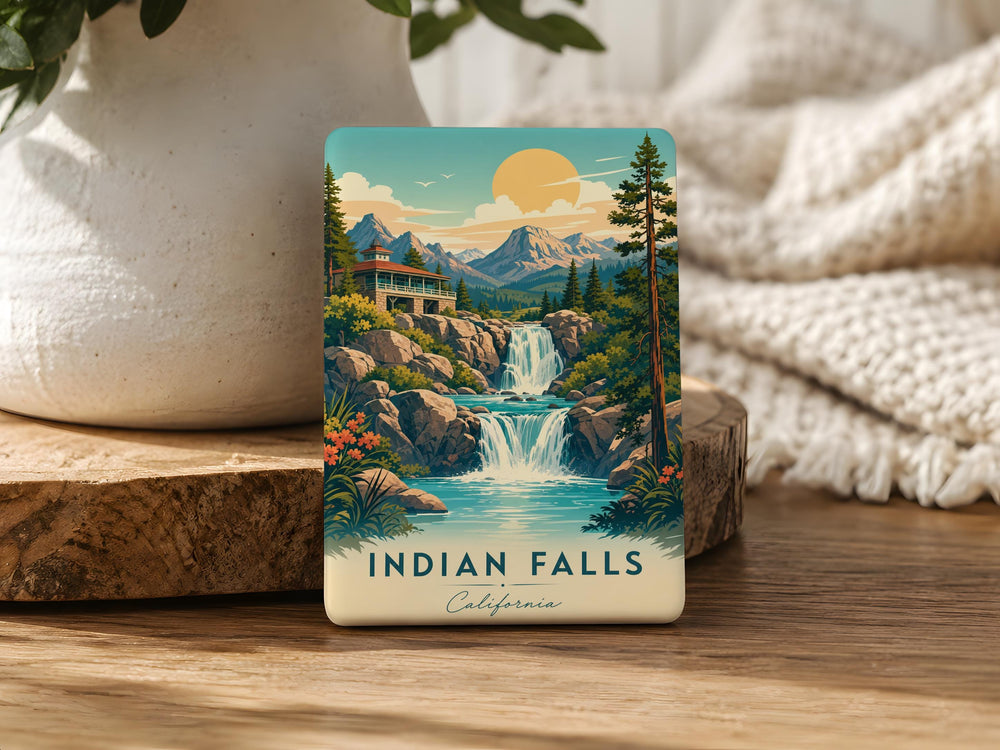 Indian Falls California Fridge Magnet, Indian Falls CA Souvenir Magnet, California Travel Gift, Waterfall Landmark Keepsake Magnet