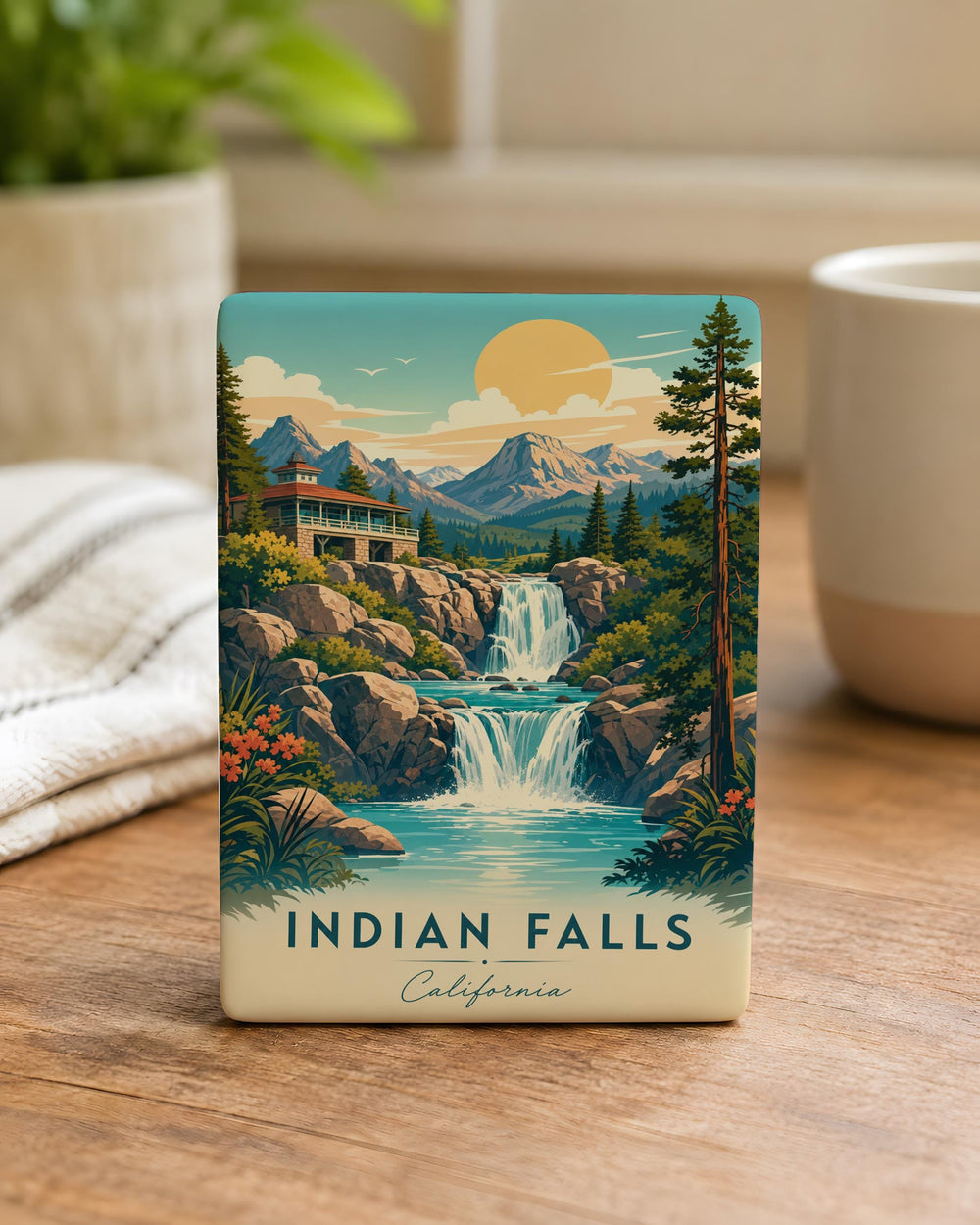 Indian Falls California Fridge Magnet, Indian Falls CA Souvenir Magnet, California Travel Gift, Waterfall Landmark Keepsake Magnet