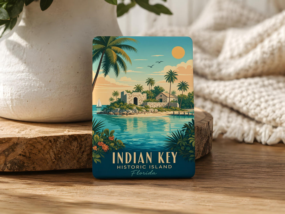 Indian Key Historic Island Fridge Magnet, Florida Keys Landmark Souvenir, Island History Travel Keepsake Magnet