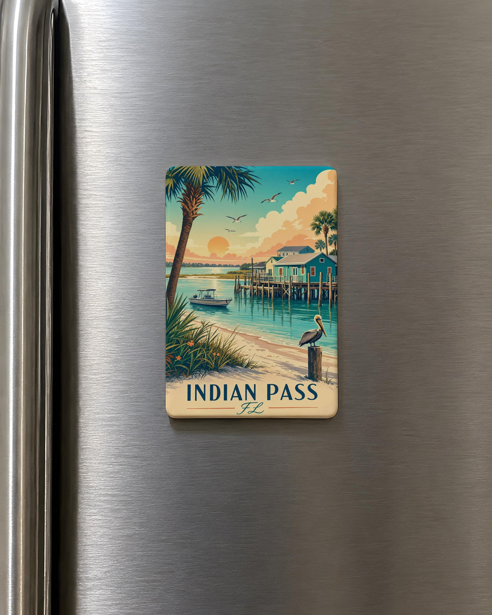 Indian Pass Florida Fridge Magnet, Indian Pass FL Coastal Town Souvenir Magnet, Gulf Coast Travel Keepsake Magnet