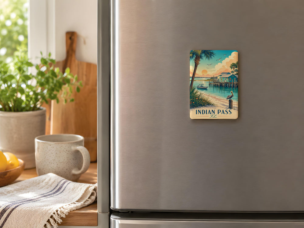 Indian Pass Florida Fridge Magnet, Indian Pass FL Coastal Town Souvenir Magnet, Gulf Coast Travel Keepsake Magnet