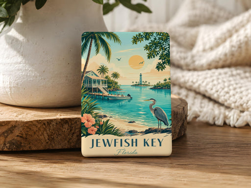 Jewfish Key Fridge Magnet, Florida Keys Souvenir Magnet, Coastal Island Travel Gift, Key West Area Keepsake Magnet