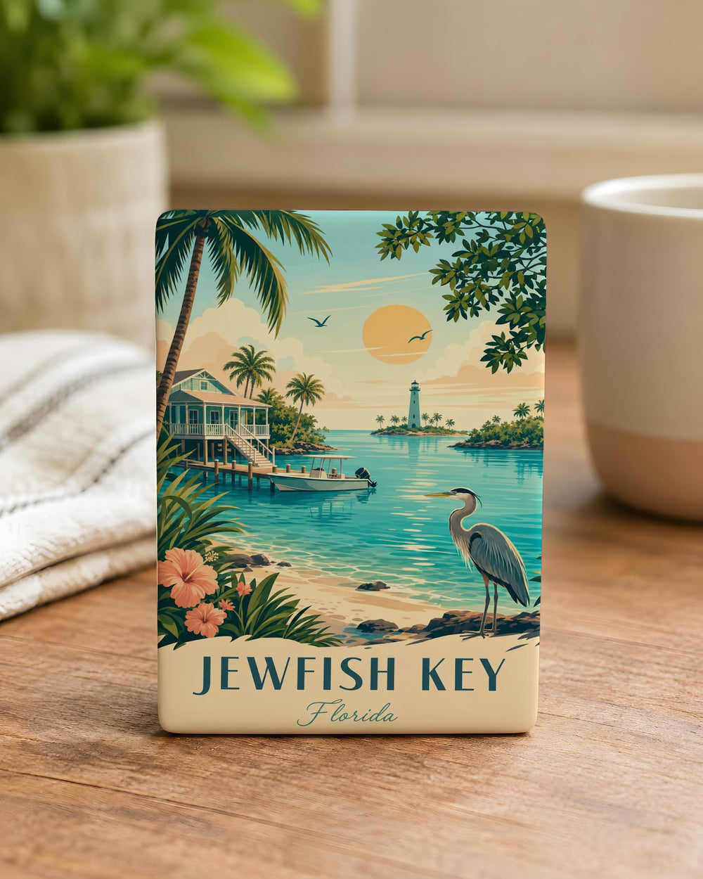 Jewfish Key Fridge Magnet, Florida Keys Souvenir Magnet, Coastal Island Travel Gift, Key West Area Keepsake Magnet