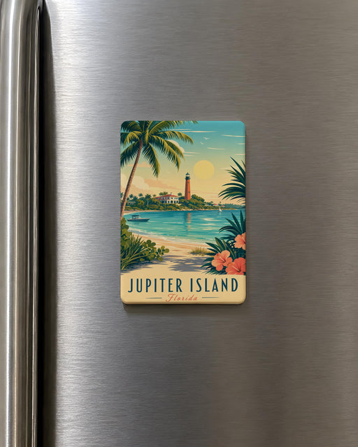 Jupiter Island Fridge Magnet, Florida Coastal Town Souvenir, Beach Travel Gift, Oceanfront Vacation Keepsake