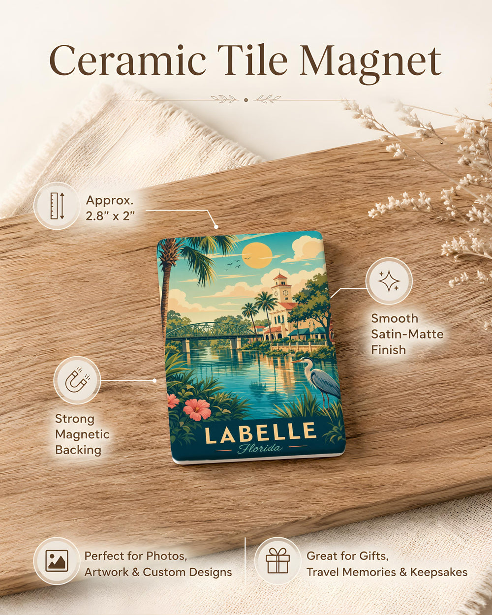 LaBelle Florida Fridge Magnet, LaBelle FL Souvenir Magnet, Hendry County Travel Gift, Florida Vacation Keepsake Magnet