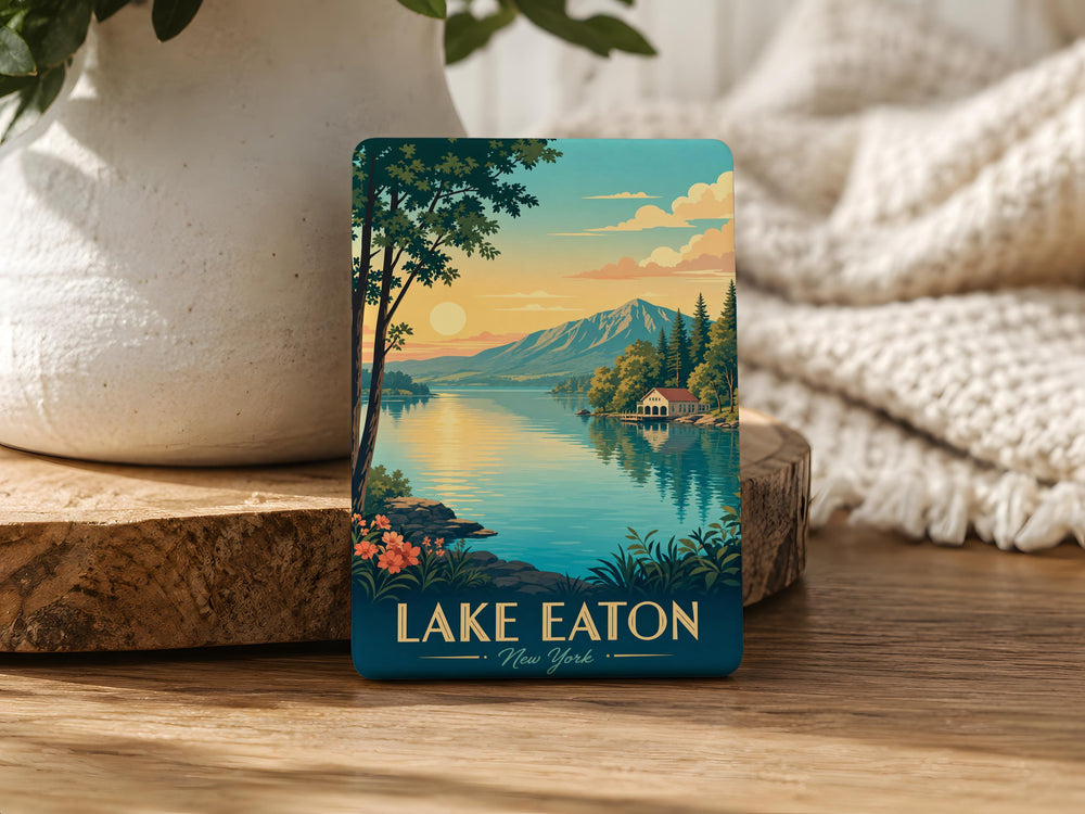 Lake Eaton Fridge Magnet, Adirondack Mountains New York Souvenir, Lake and Forest Scenic Travel Keepsake Magnet