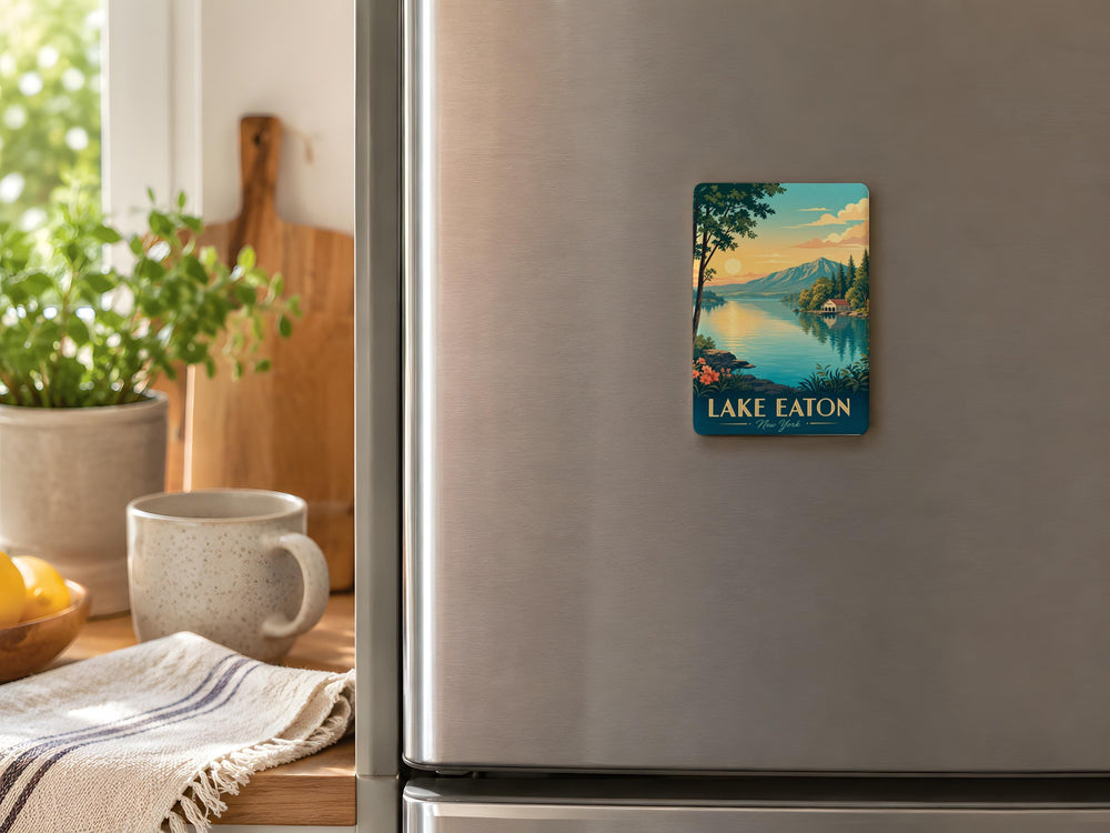 Lake Eaton Fridge Magnet, Adirondack Mountains New York Souvenir, Lake and Forest Scenic Travel Keepsake Magnet