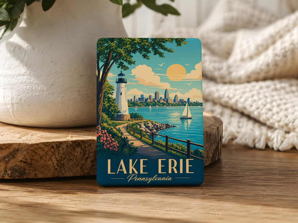 Lake Erie Pennsylvania State Fridge Magnet, Lake Erie PA Souvenir Magnet, Pennsylvania Travel Gift, Erie PA Keepsake Magnet