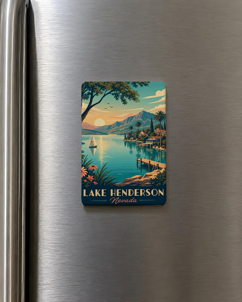 Lake Henderson Fridge Magnet, Lake Henderson Souvenir Magnet, Henderson Lake Landmark Travel Keepsake, Lakefront Gift