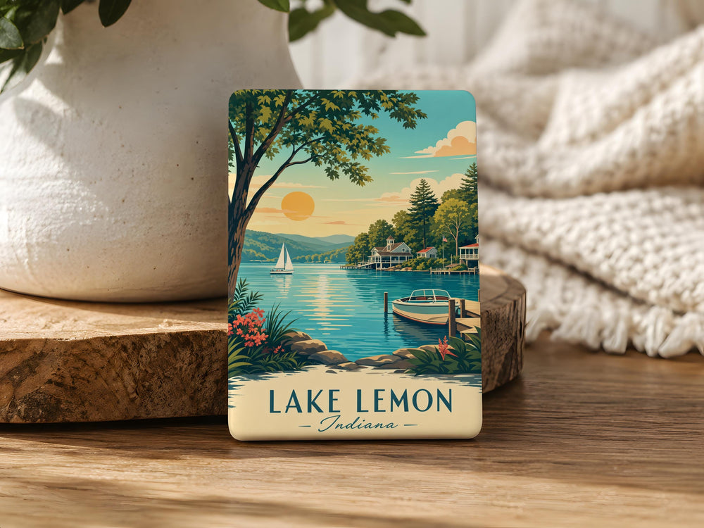 Lake Lemon Indiana Fridge Magnet, Lake Lemon Souvenir Magnet, Indiana Lake Gift, Travel Keepsake Magnet, Bloomington IN Magnet