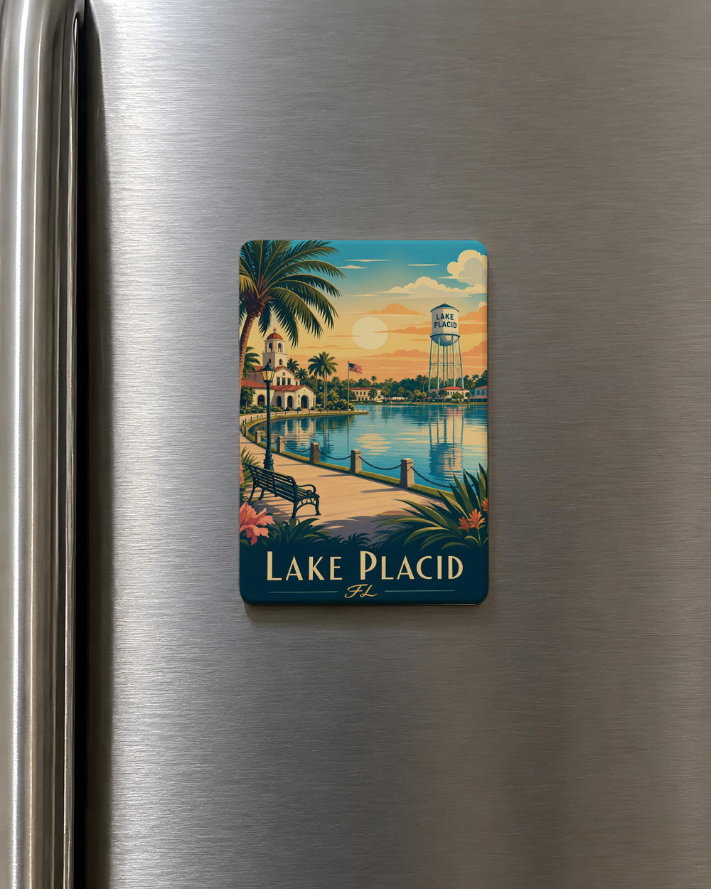 Lake Placid FL Fridge Magnet, Florida Souvenir Magnet, Lake Placid Florida Travel Gift, Hometown Keepsake Magnet