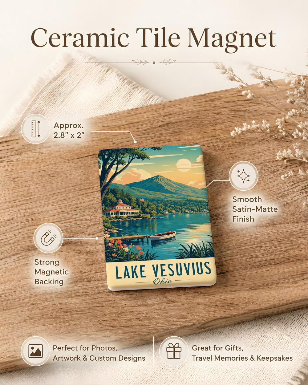 Lake Vesuvius Ohio Fridge Magnet, Lake Vesuvius OH Souvenir Magnet, Ohio Lake Travel Keepsake Magnet