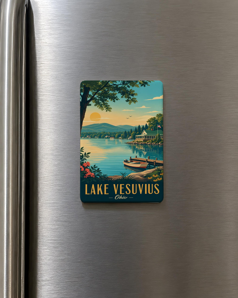 Lake Vesuvius Ohio Fridge Magnet, Lake Vesuvius State Forest Souvenir Magnet, Ohio Travel Keepsake Magnet