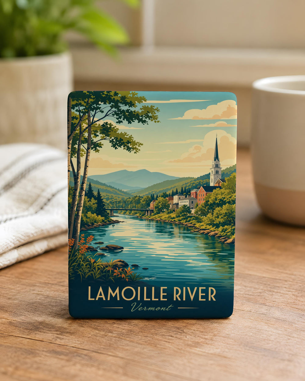 Lamoille River Fridge Magnet, Vermont River Souvenir, Scenic Waterway Keepsake, Nature Travel Gift