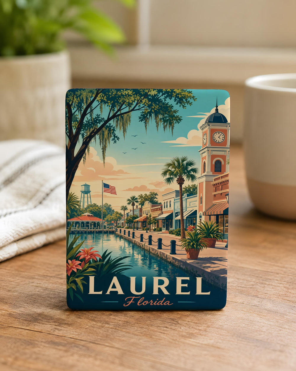 Laurel Florida Fridge Magnet, Laurel FL Souvenir Magnet, Florida Travel Gift, City Landmark Keepsake Magnet