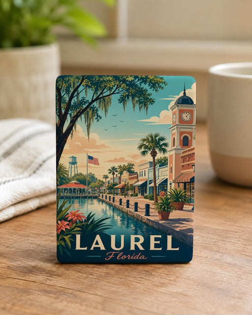 Laurel Florida Fridge Magnet, Laurel FL Souvenir Magnet, Florida Travel Gift, City Landmark Keepsake Magnet