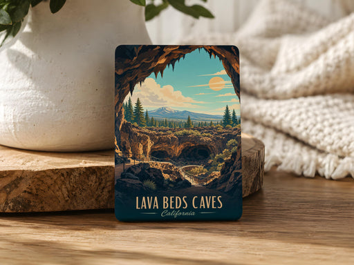 Lava Beds Caves Fridge Magnet, Lava Tubes Cave System Souvenir Magnet, California National Monument Travel Gift