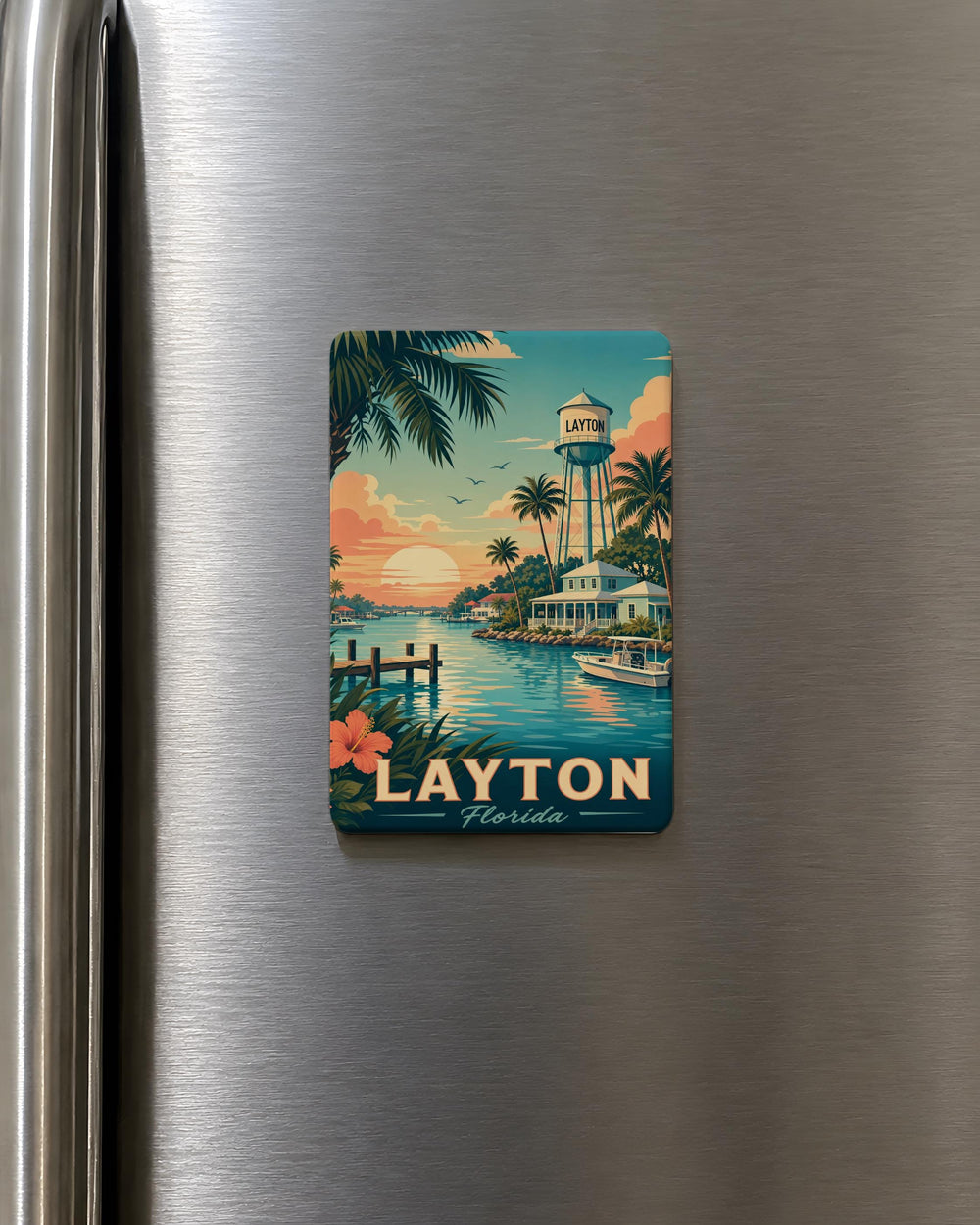 Layton Florida Fridge Magnet, Layton FL Souvenir Magnet, Florida Keys Travel Magnet, Coastal Town Keepsake Magnet