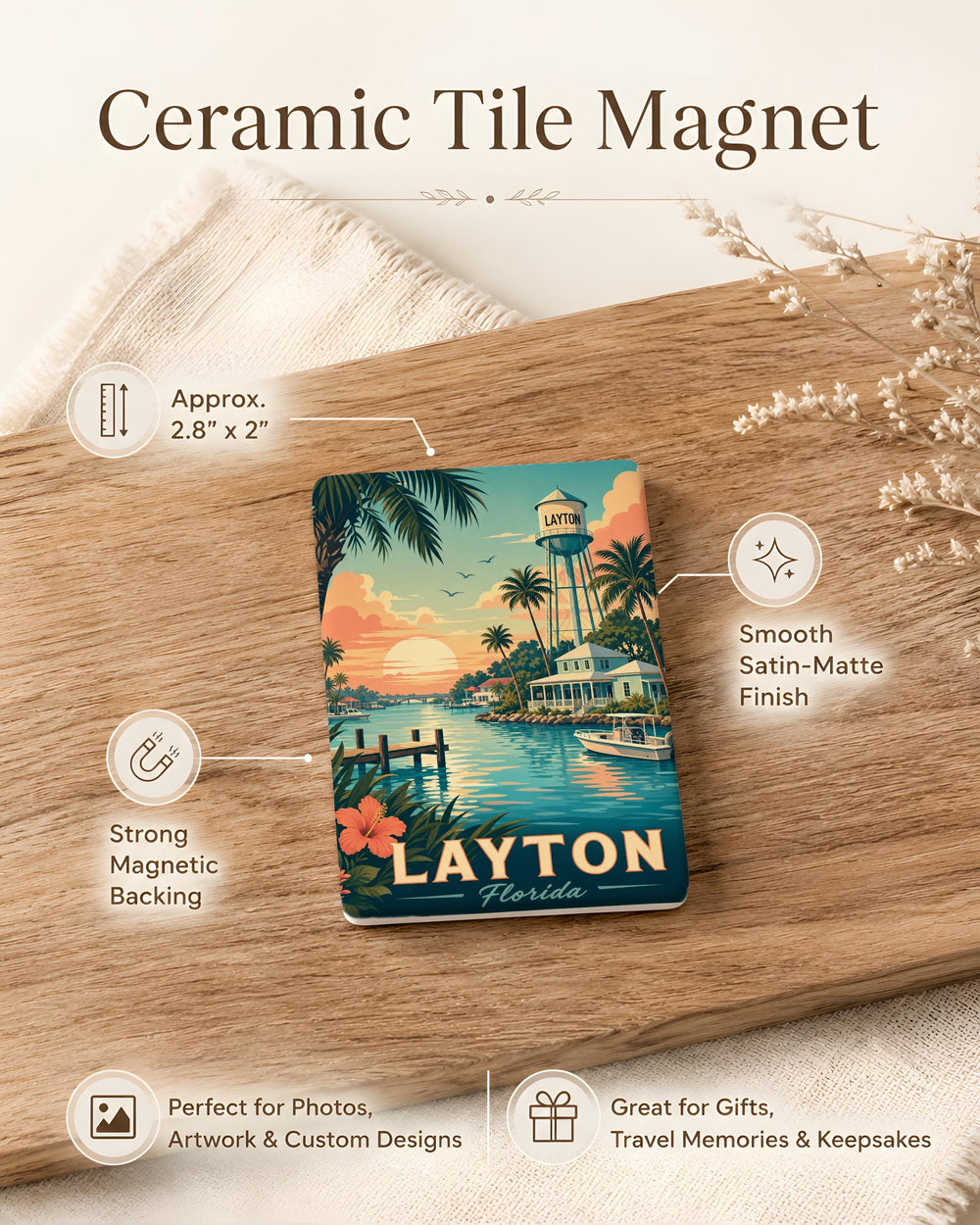 Layton Florida Fridge Magnet, Layton FL Souvenir Magnet, Florida Keys Travel Magnet, Coastal Town Keepsake Magnet