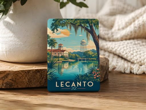 Lecanto Florida Fridge Magnet, Lecanto FL Souvenir Magnet, Citrus County Travel Gift, Florida Vacation Keepsake Magnet