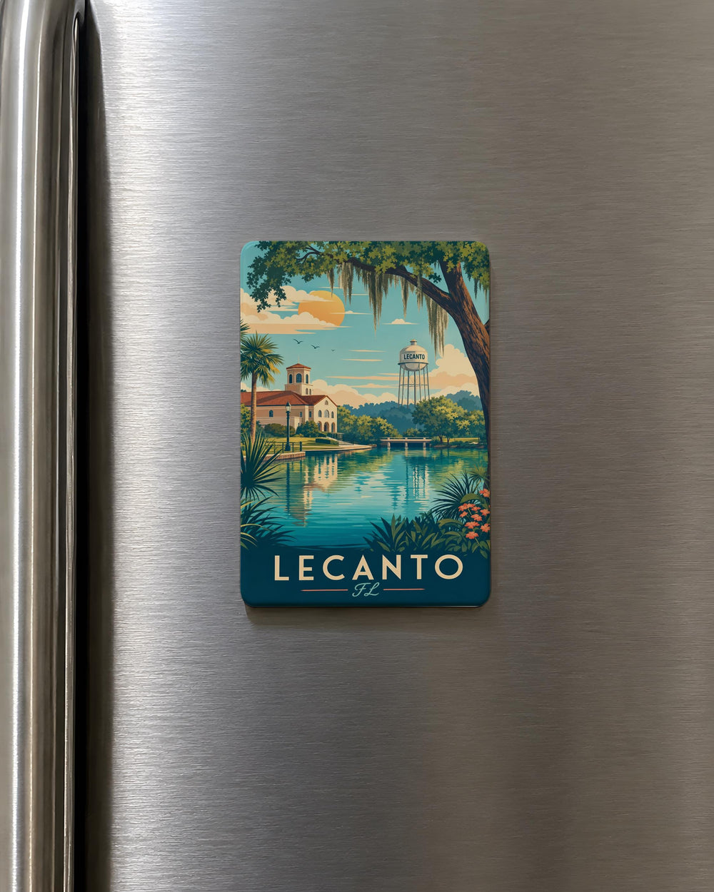 Lecanto Florida Fridge Magnet, Lecanto FL Souvenir Magnet, Citrus County Travel Gift, Florida Vacation Keepsake Magnet