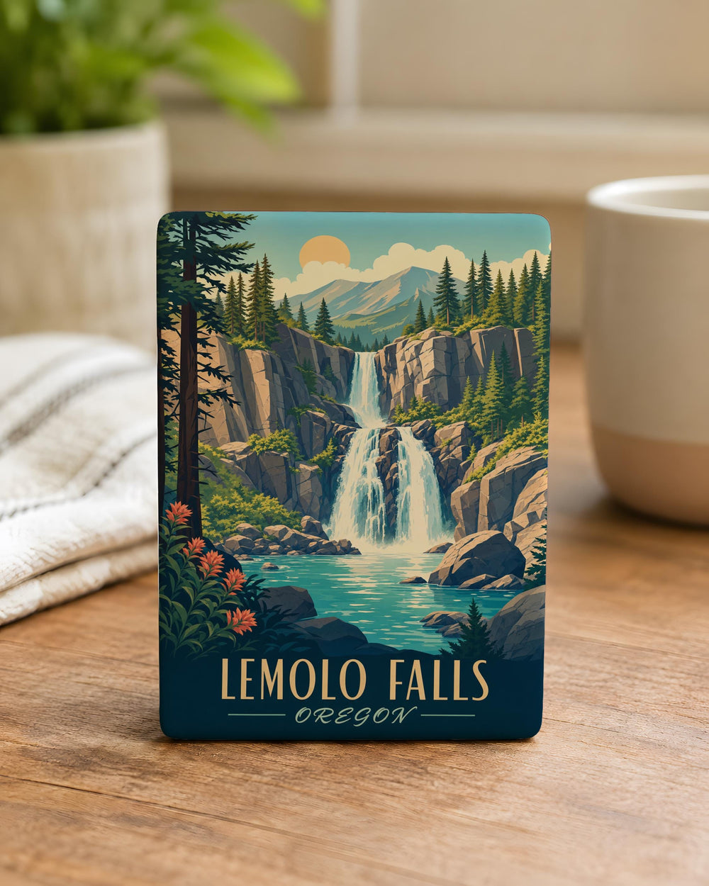 Lemolo Falls Fridge Magnet, Waterfall Nature Scenery Souvenir Magnet, Pacific Northwest Landmark Gift