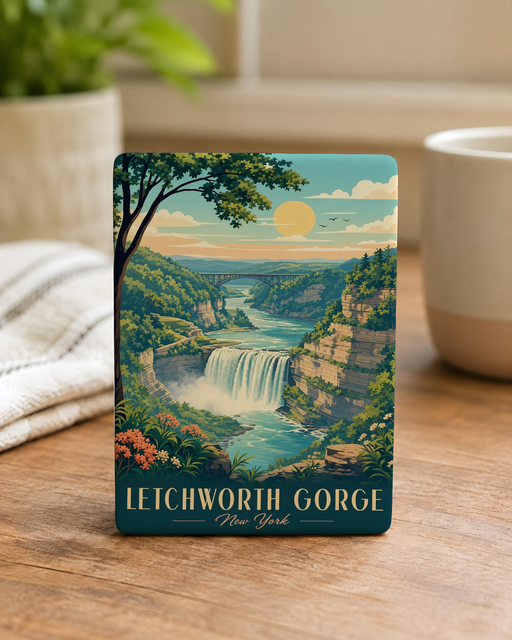 Letchworth Gorge Fridge Magnet, Letchworth State Park Souvenir, New York Travel Keepsake, Waterfall Canyon Scenic Magnet