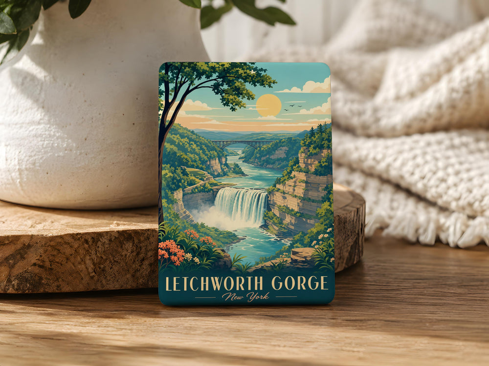 Letchworth Gorge Fridge Magnet, Letchworth State Park Souvenir, New York Travel Keepsake, Waterfall Canyon Scenic Magnet