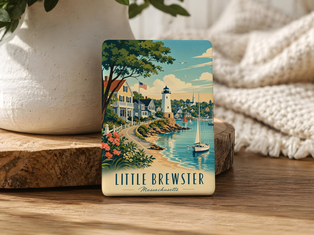 Little Brewster Fridge Magnet, Cute Coffee Mug & Brew Theme Kitchen Decor, Coffee Lover Gift, Cafe Inspired Magnet