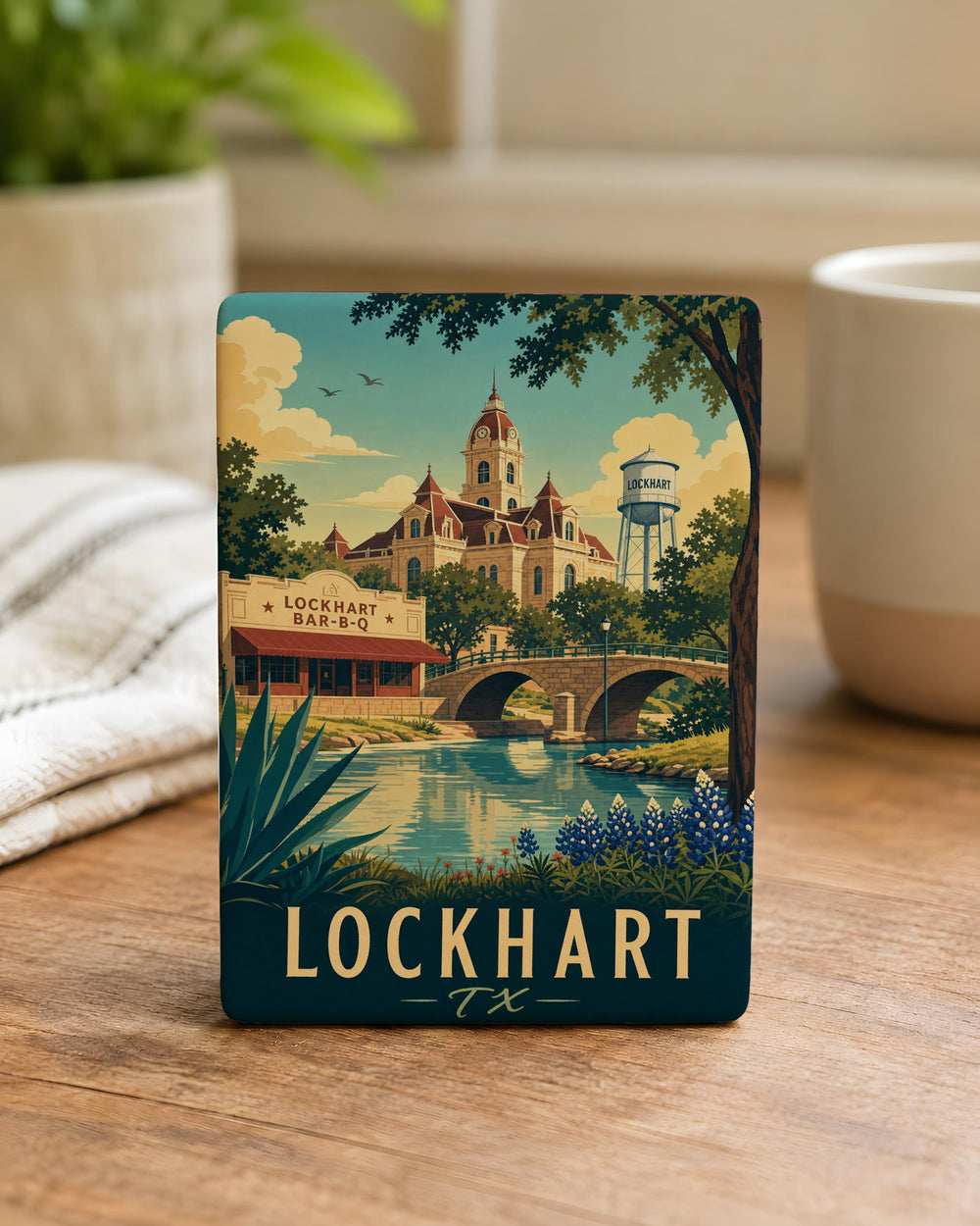 Lockhart TX Fridge Magnet, Lockhart Texas Souvenir Magnet, Texas Travel Gift, Lockhart City Magnet, Texas Keepsake Magnet