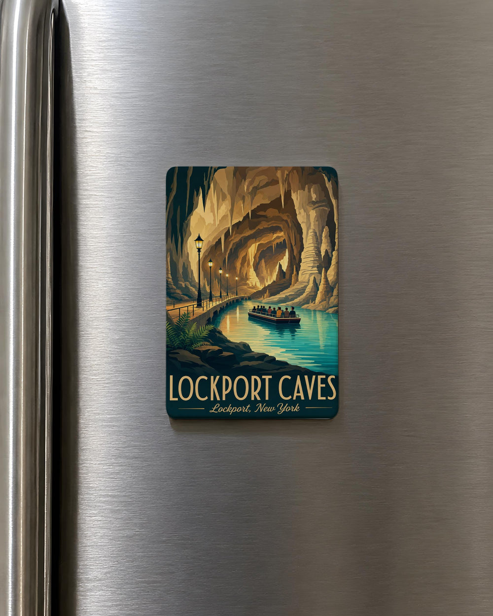 Lockport Caves Fridge Magnet, Lockport NY Cave Landmark Souvenir Magnet, Underground Cave Attraction Travel Gift