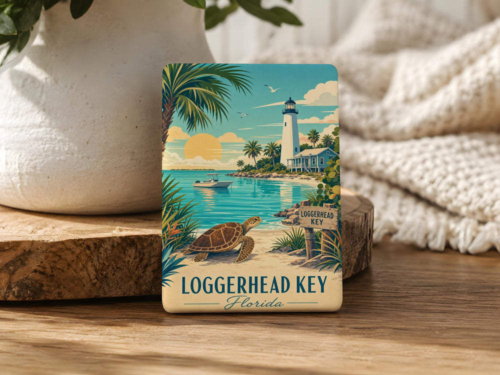 Loggerhead Key Florida Fridge Magnet, Loggerhead Sea Turtle Souvenir, Florida Keys Beach Travel Gift