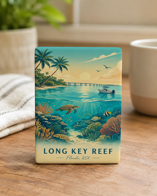 Long Key Reef Fridge Magnet, Florida Keys Coral Reef Souvenir, Ocean Marine Life Coastal Travel Keepsake Magnet