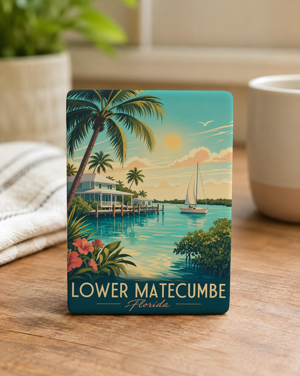 Lower Matecumbe FL Fridge Magnet, Florida Keys Souvenir Magnet, Lower Matecumbe Island Travel Gift, Coastal Decor Magnet