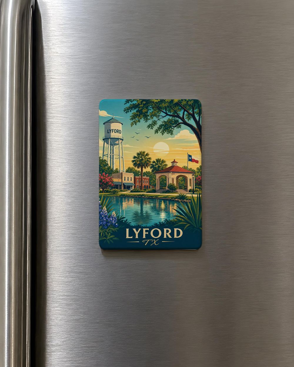 Lyford TX Fridge Magnet, Lyford Texas Souvenir Magnet, South Texas Travel Gift, City Name Refrigerator Magnet