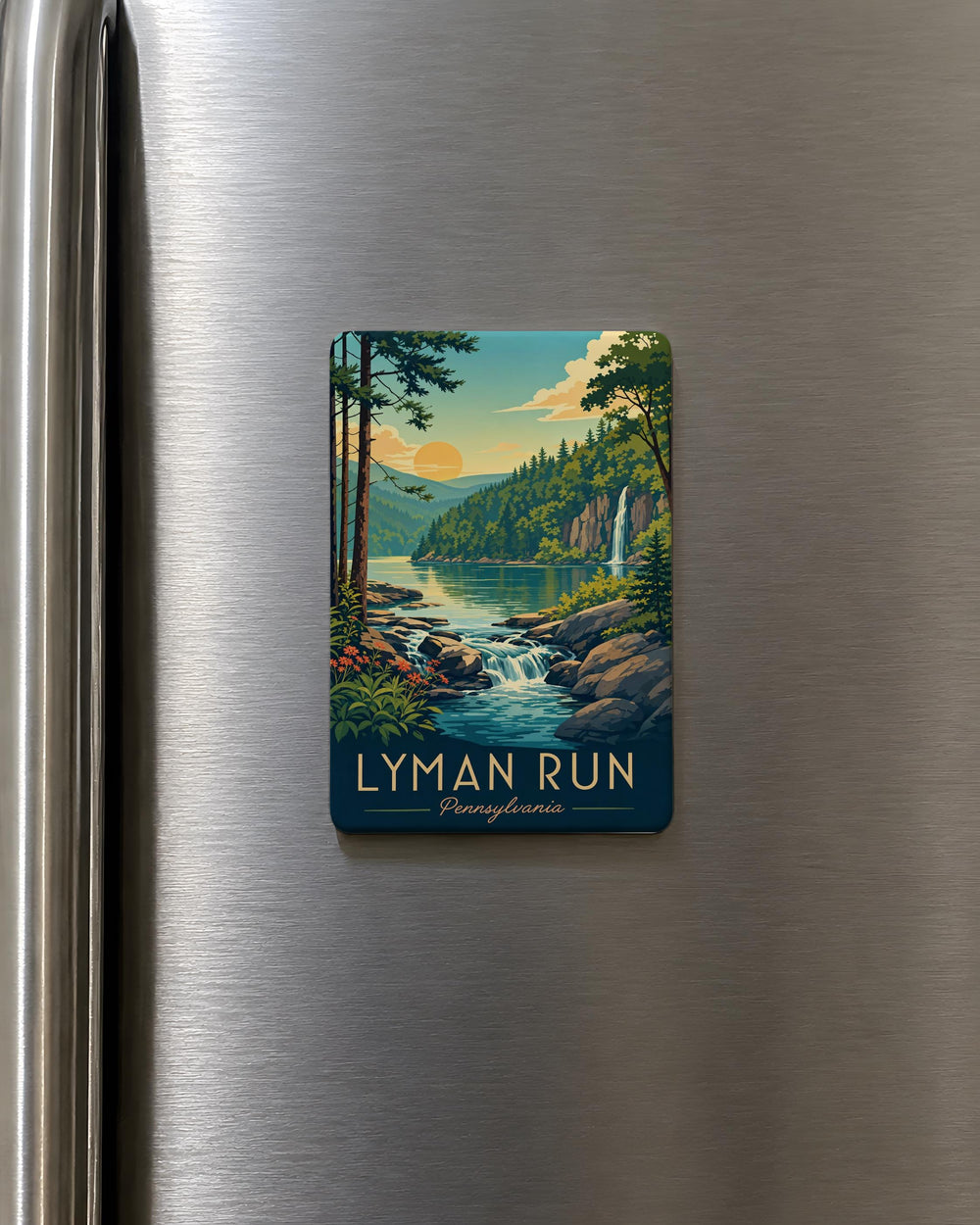 Lyman Run Fridge Magnet, Pennsylvania State Park Nature Trail Souvenir Magnet, Outdoor Hiking Camping Gift